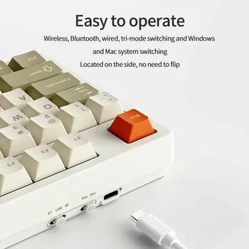 NEW Ajazz AK35I V3 MAX Tri-mode Wired Bluetooth Wireless Gaming Keyboard Gasket Full Key Hot Swap 104 Keys Customized Keyboard 2