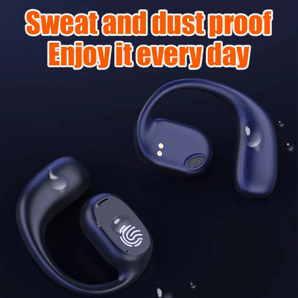 Bluetooth 5.3 Headphones Ear Hook Earphone Wireless Earphones LED Display Waterproof Headset HiFi Stereo Noise Reduction Earbuds 4