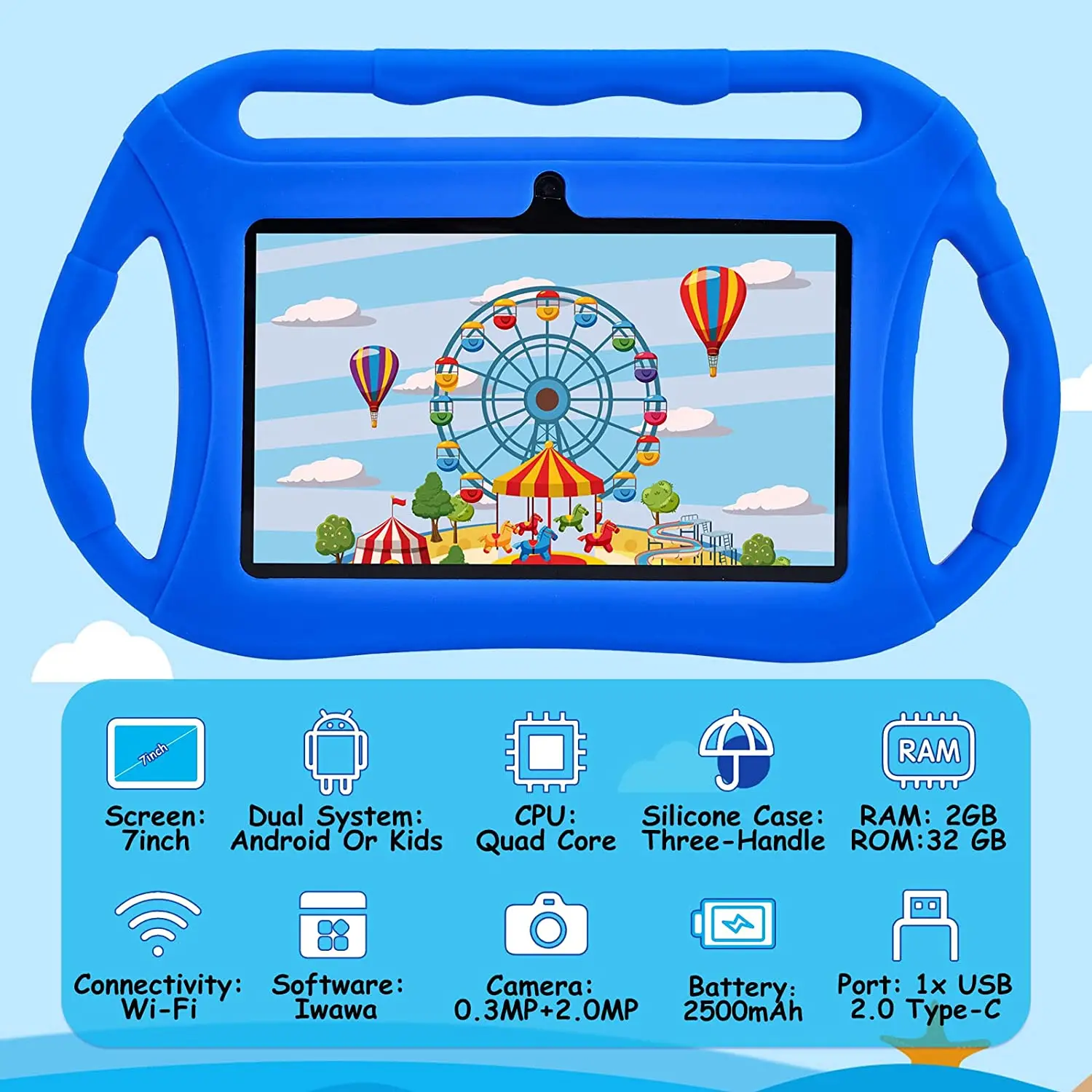 afbalanceret politi Bloom 7 Inch Android Kids Tablet Support Google Play.zoom.class.ar Zoo.free  Educational Kid Preinstalled App. 16gb Storage. - Tablets - AliExpress