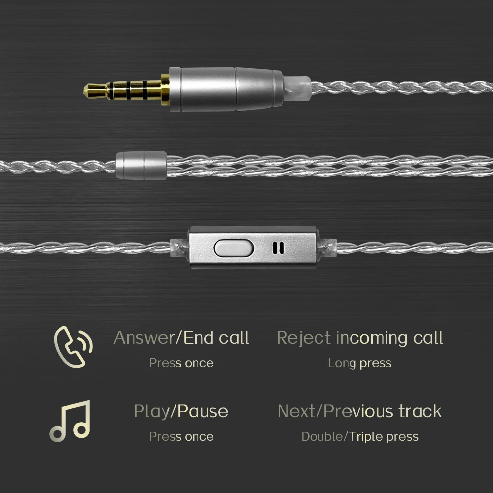 ND NICE headset hi-fi cable often silver-plated ears 0.75mm interface 2-pin 3D printed headphones sports running headphones.