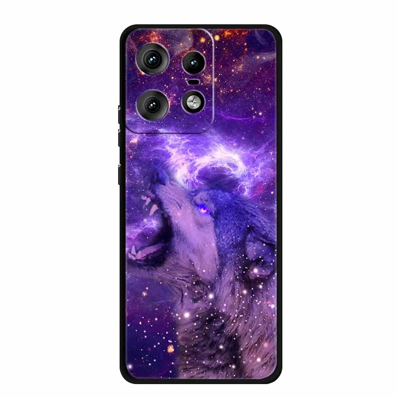 Charming Cat Design Soft TPU Silicone Phone Case - Painted Back Cover for Motorola Moto Edge 50 Pro 5G 2024
