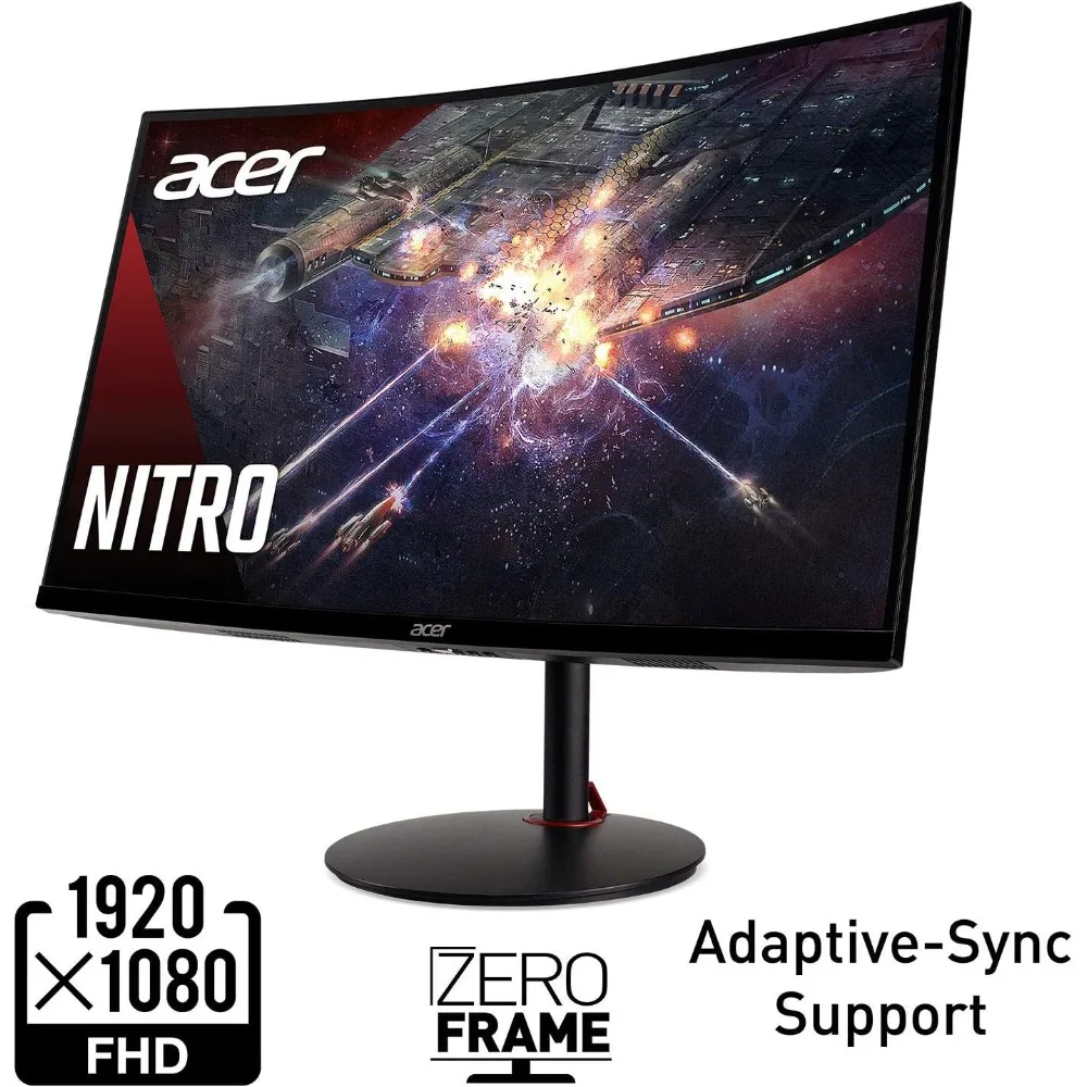 Nitro XZ270 Xbmiipx 27" 1500R Curved Full HD (1920 x 1080) VA Zero-Frame Gaming Monitor with Adaptive Sync, 2