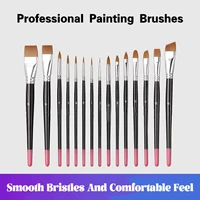 Body Pinting Brushes Face Body Art Paint Professional Paint Brushes Set With Storage Bag Wooden Handle Nylon Oil Painting Brush 2