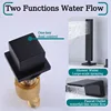 4Hole Bathtub Shower Concealed Faucet with Pull Out Handheld Shower Hot Cold Mixer and 2 Shower Mode Adjustable Chrome Black 5