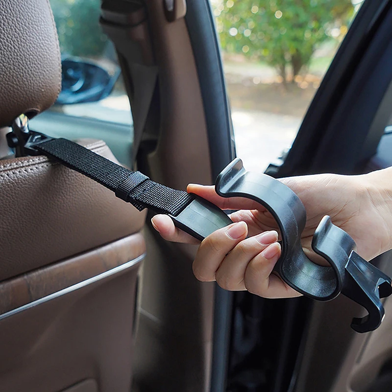 2pcs Car Back Seat Hook Multi-Function Rear Seat Headrest Hanging Hook Umbrella Holder Seat Back Storage Interior Hook
