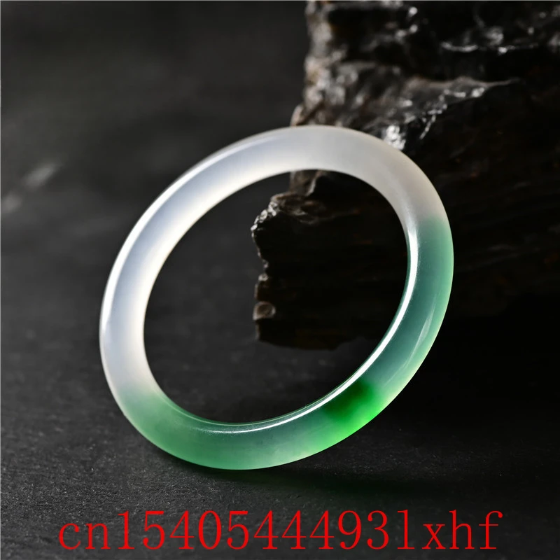 

Genuine Natural Green White Jade Round Bangle Bracelet Fashion Fine Jewelry Jadeite Charm Amulet Gifts for Women Couple Luxury