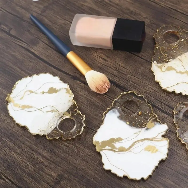 DIY Handmade Creative Crystal Epoxy Molds Resin Makeup Tray Dish Irregular Agate Mirror Silicone Mold Art Accessories Supplies