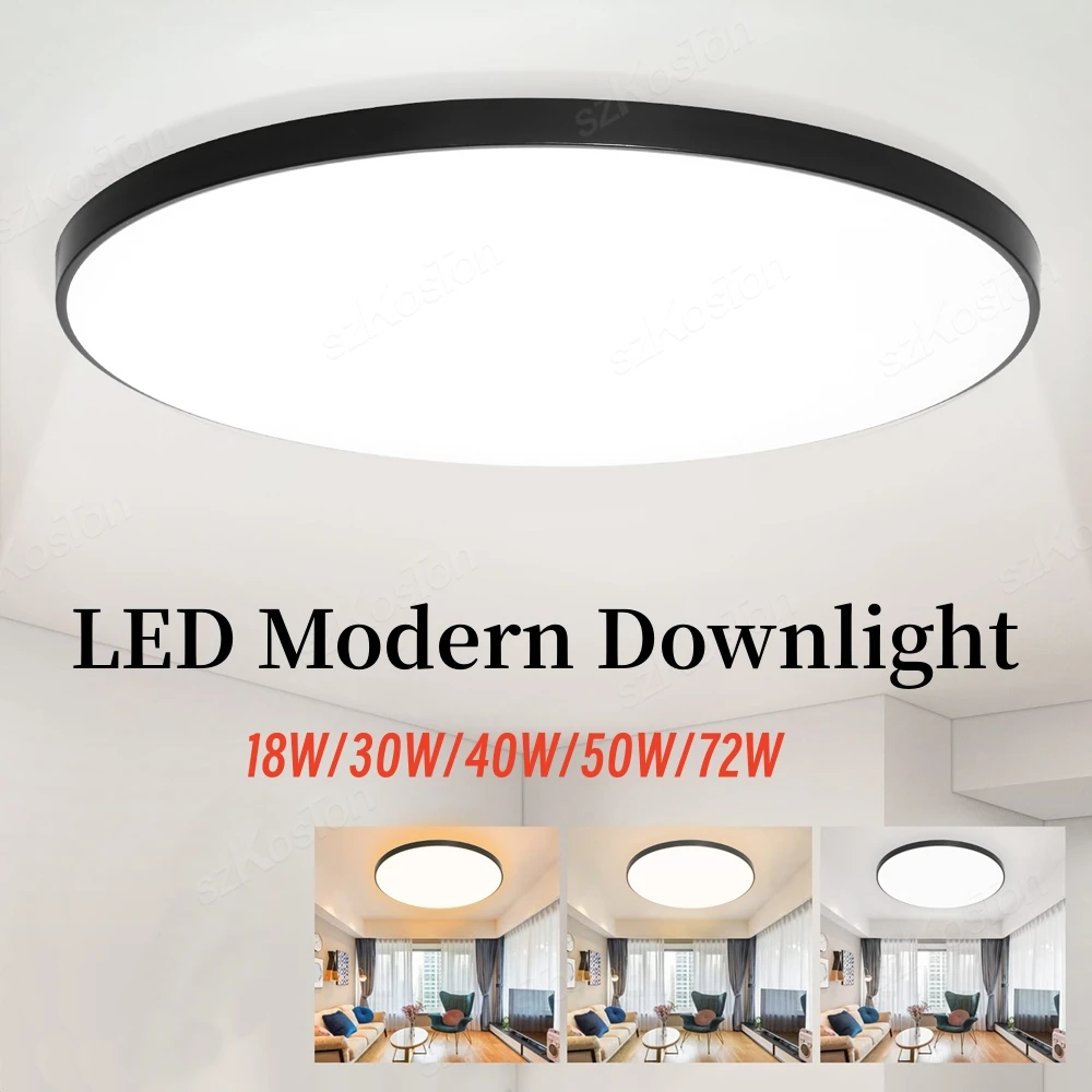 LED Ceiling Light 220V Ultra Thin Modern for Living Room Bathroom Bedroom Kitchen Decor Surface Mounted