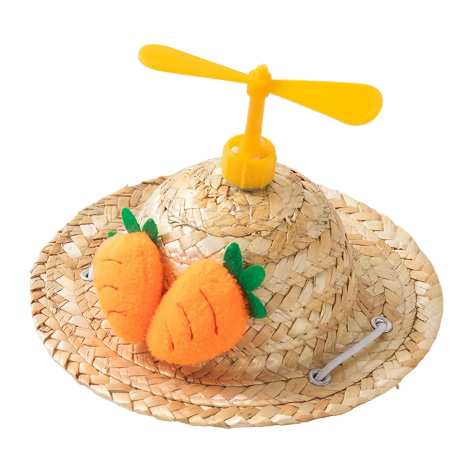 Hand Woven Straw Hat Cat Hat Pet Ornaments Sun Protection Dog Hat Costume Accessory Decorative Hat for Summer Outdoor Walking