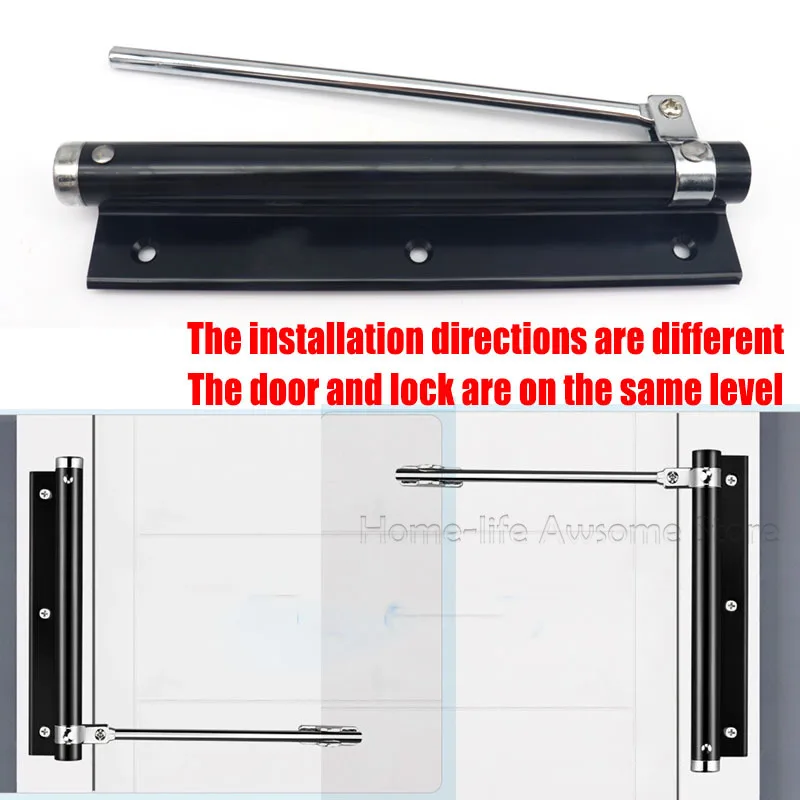 15-40KG Large Simple Spring Automatic Door Closer Hinge Black/silver Household Light Door Closer Adjustable