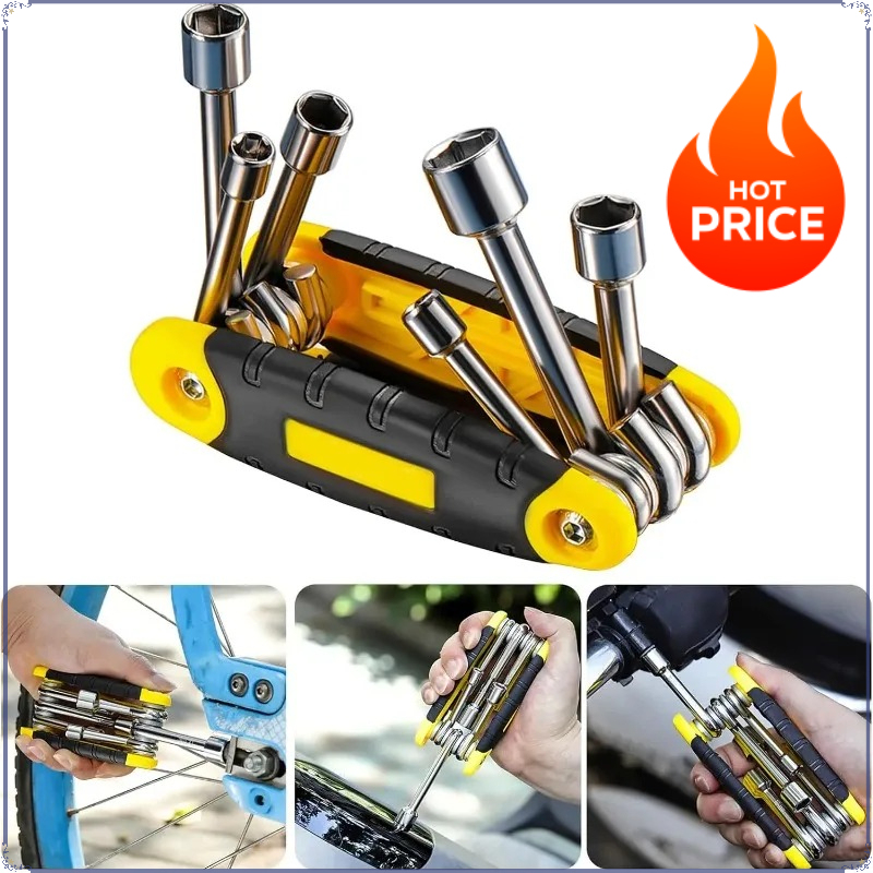 2026 New Foldable Hex Socket Wrench Set Multifunction Hex Wrench Hex Nut Driver Set Repair Tool 5-12mm