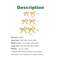 Mariasz Minimalist Bow Dainty Elegant Ribbon Bowknot Copper Stud Earrings For Women Bohemian Style Jewelry Sets Christmas Gifts 2