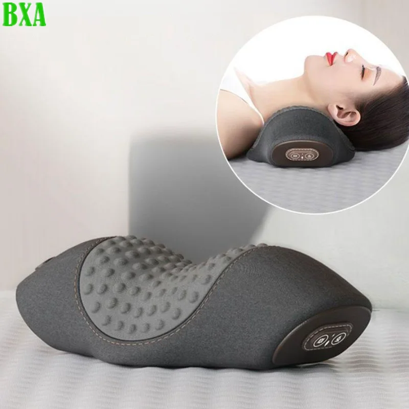 Electric Massage Pillow Hot Compress Vibration Cervical Massage Neck Traction Relax Sleeping Memory Foam Pillow Spine Support