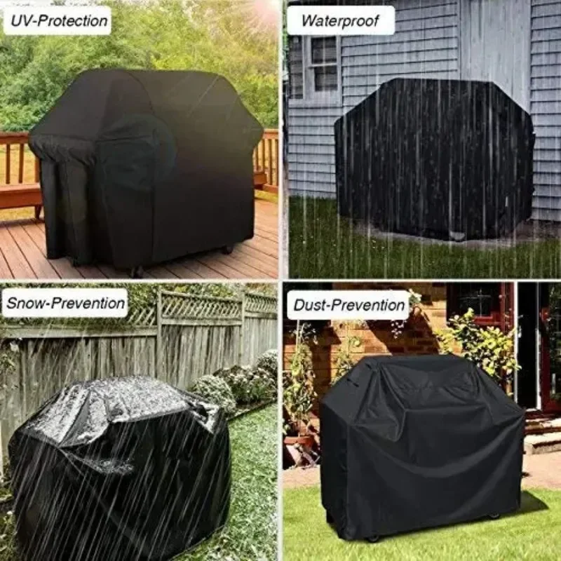 Grill Cover Waterproof BBQ Cover Anti Dust Rain Gas Charcoal Electric Barbeque Garden Grill Protection Outdoor 4 Sizes