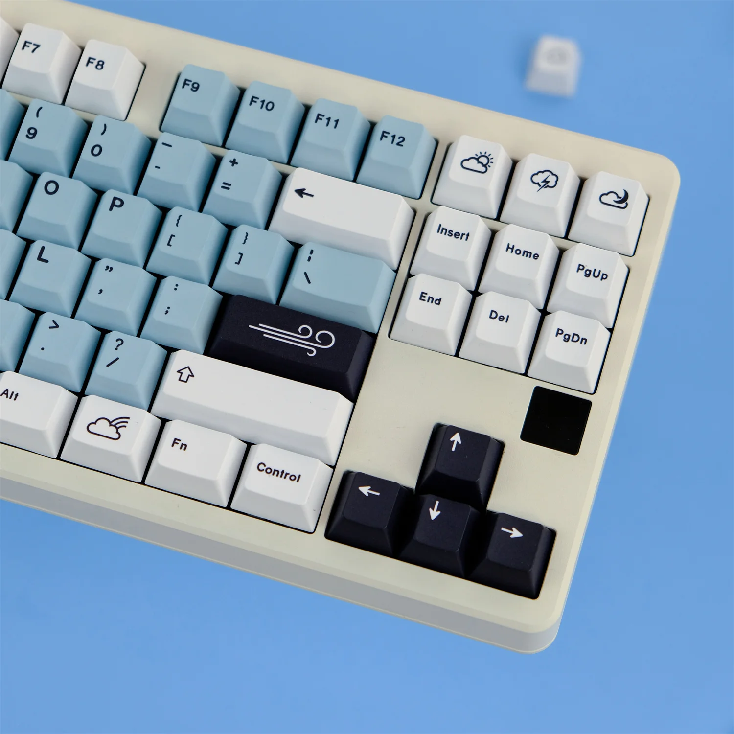 Conjunto Gmk Flutuante Nuvem Keycaps Pbt Tampas Chave de Sublimação de Corante Cereja Keycap Perfil para Keychron q1 q2 k2 Anne Gh60 Gk64 Poker 1 - Imagem 2