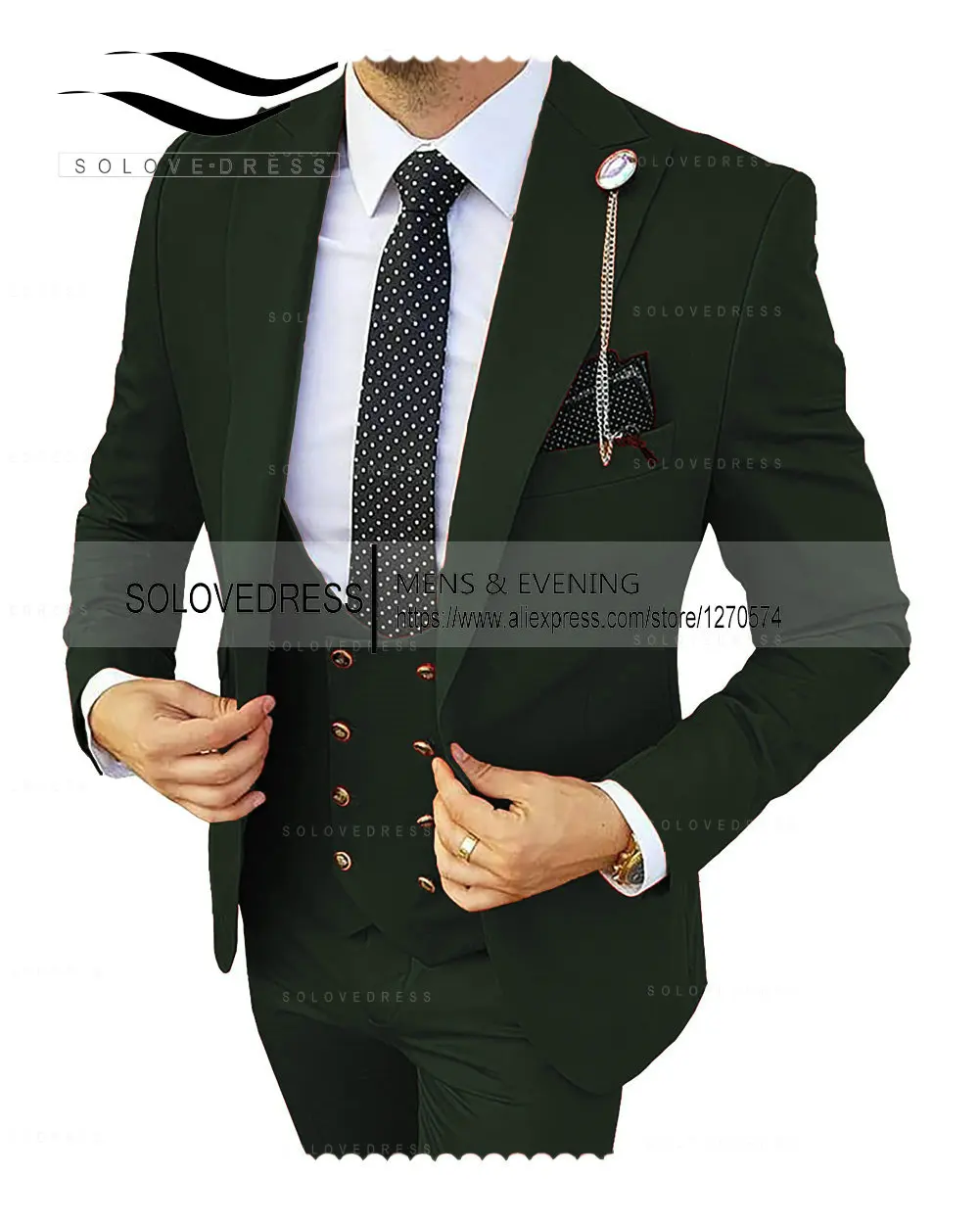 2024 Men 3 Pieces Suit Formal Business Notch Lapel Slim Fit Tuxedos Best Man Blazer For Wedding(Jacket+Vest+Pants)
