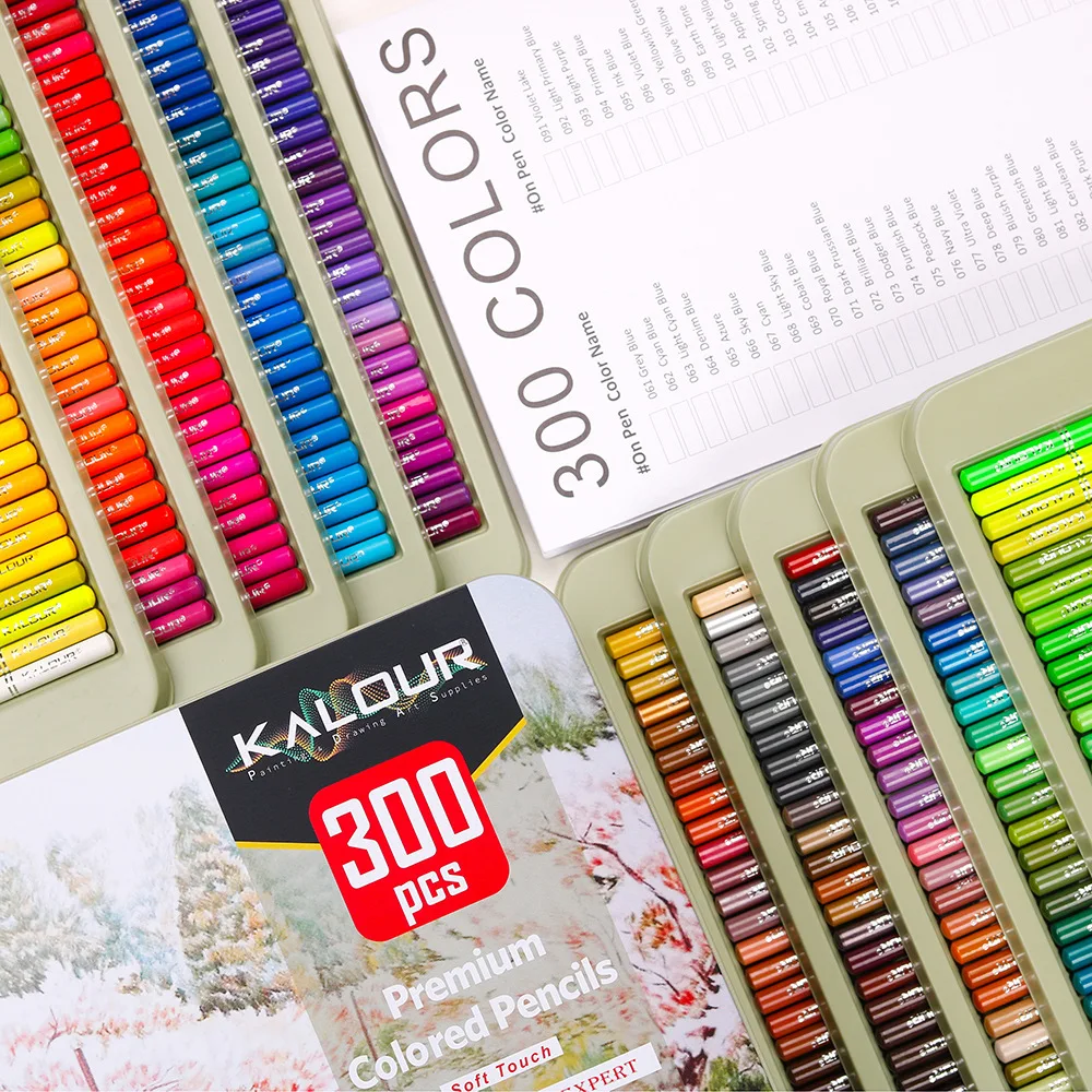 KALOUR Colored Pencil 50/180/300 Pcs Set Sketch Color Pencil Set