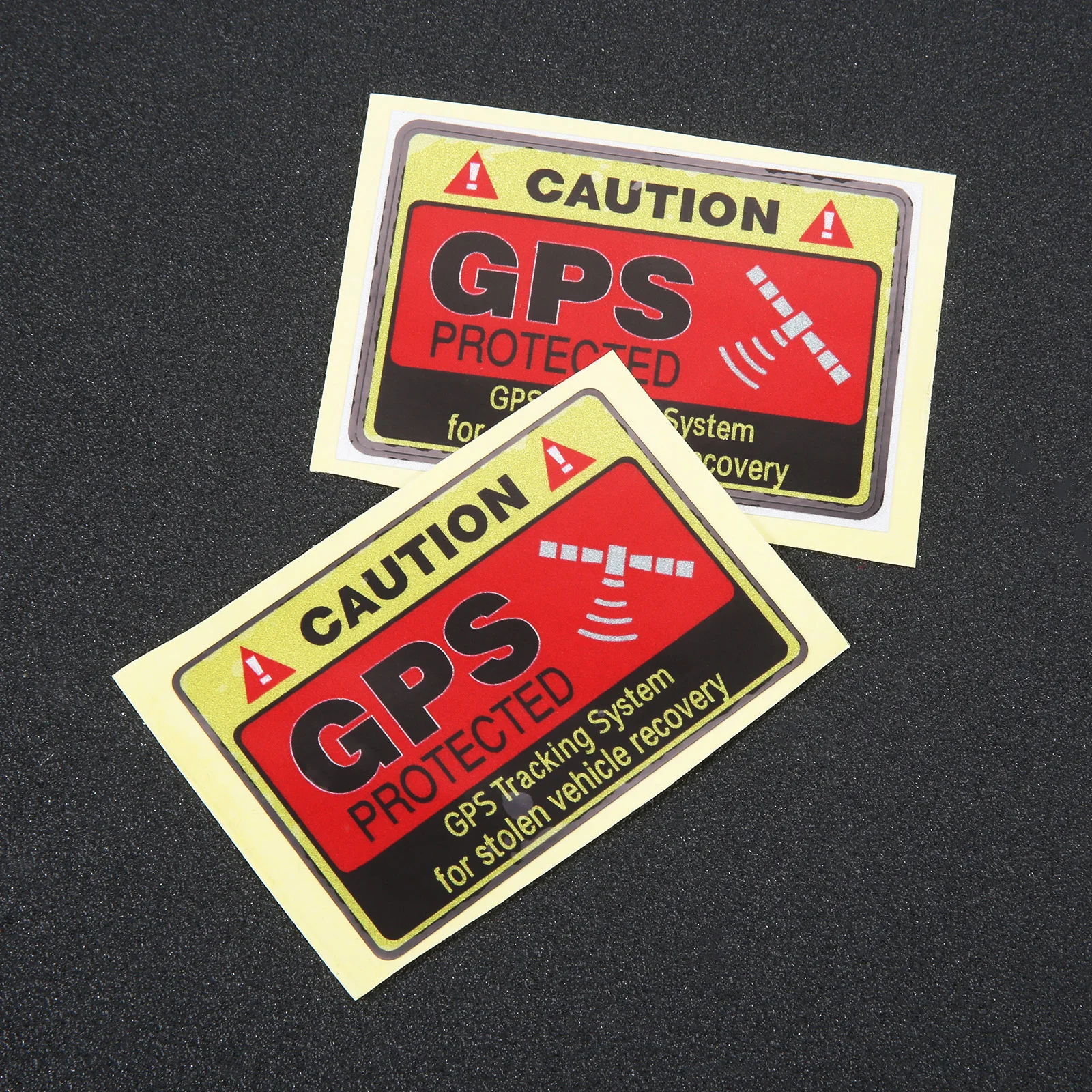 4Pcs Car Sticker Warning Caution GPS Tracking System Protected Automobiles Motorcycles Exterior Accessories PVC Decals 7x4.7cm