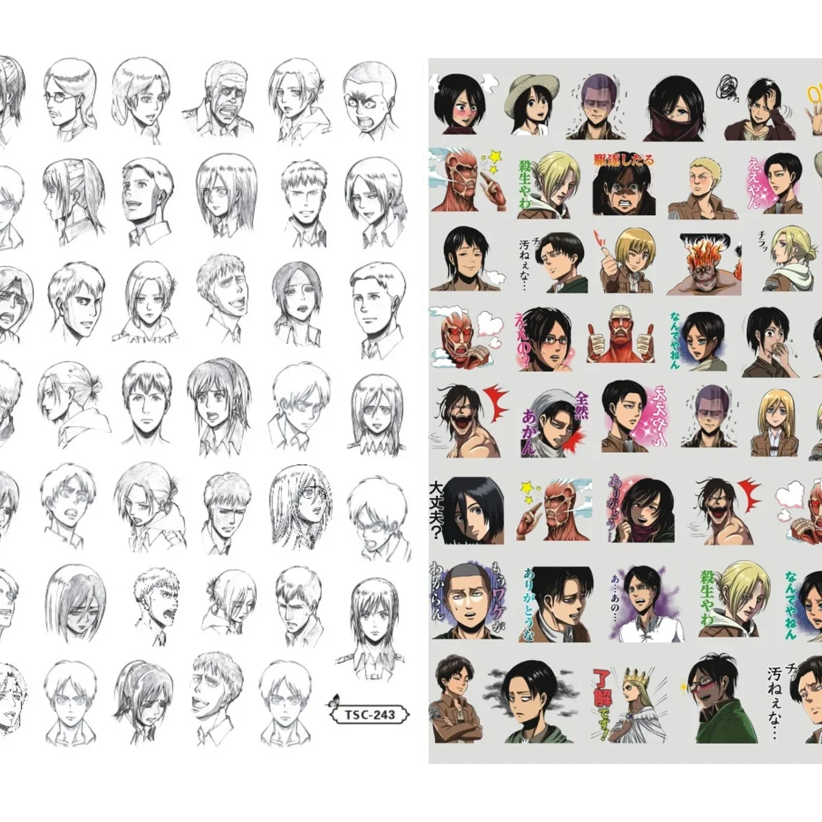 TSC-357 Attack Titan Anime Evangelion 3d nail art sticker stamp decal nail slider decor nail stickers,nail art tools,nail art decoration,nail decals