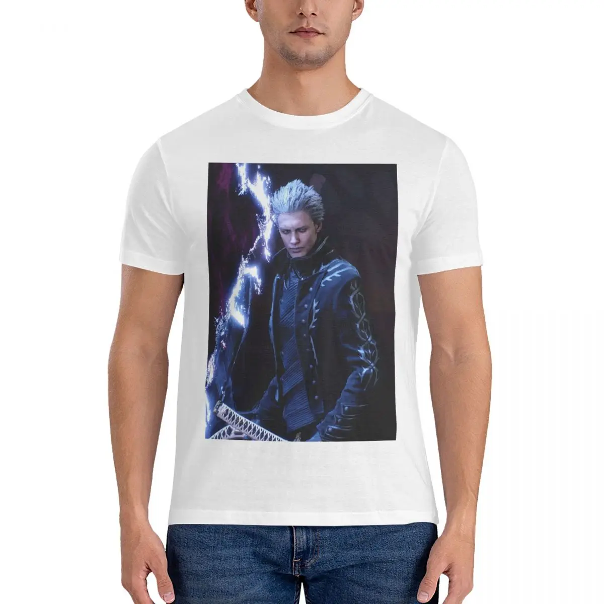 100% Cotone Vergil Dal Diavolo May Cry Series T-Shirt Moda Uomo T-Shirt Oversize Uomo O-Collo Camicie Estive Top S-6Xl