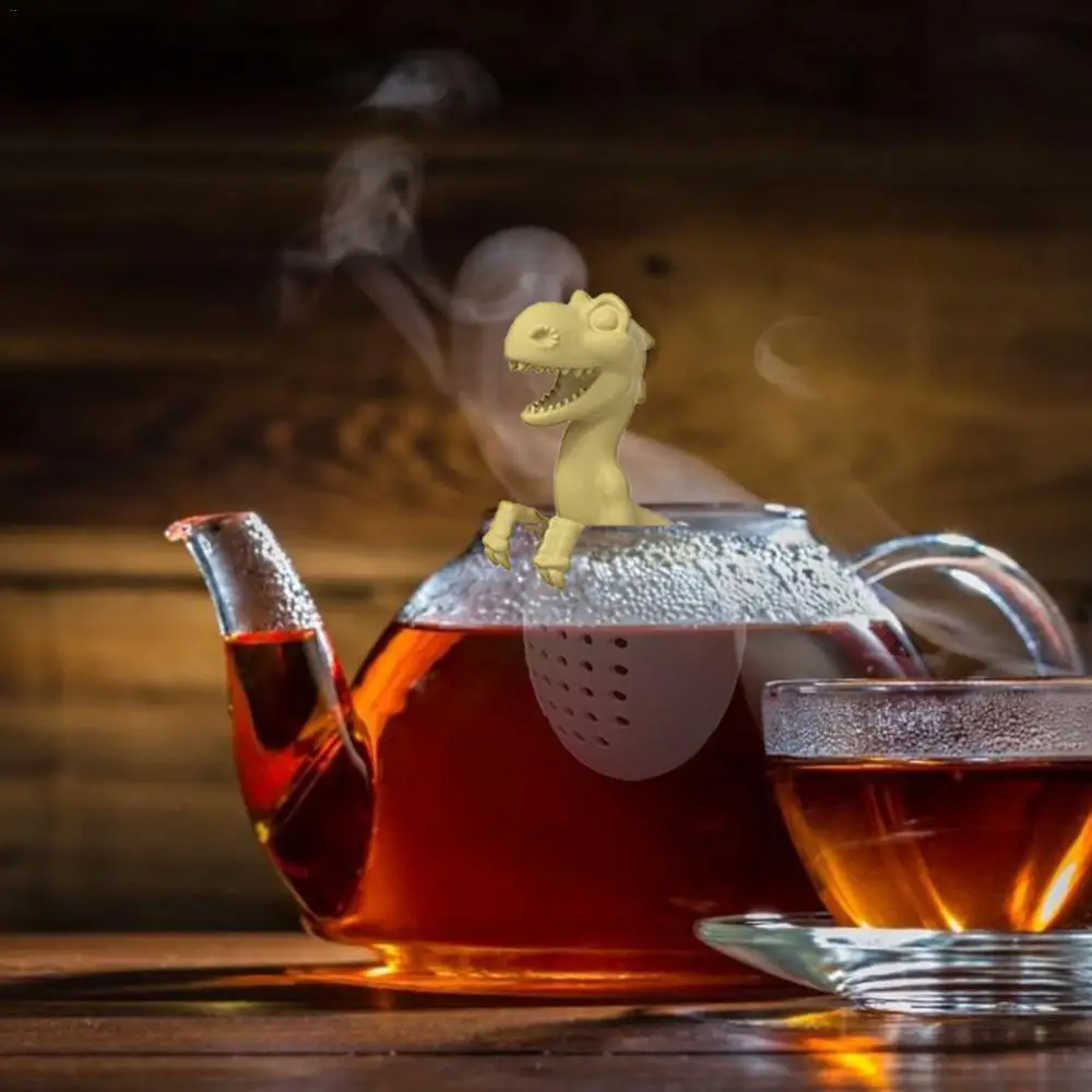 Diffuser Tea Infuser Tool Silicone Strainer Filter Hatched Dinosaur Leaf Drink Tool