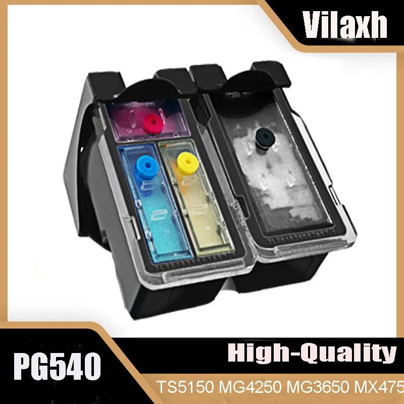 Vilaxh Pg540 Cl-541 Pg540 Cl541 Ciss Cartucho de Tinta Recarregáveis para Canon Pixma Mg2250 Mg3150 Ts5151 Ts5150 Mg4250 Mg3650 Mx475