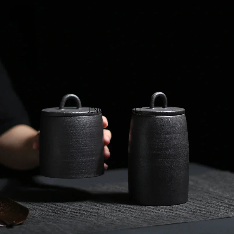 Stoneware Tins Porcelain Sealed Jar Household Large and Small Size Japanese Style Tea Container Tea Box Jar Storage