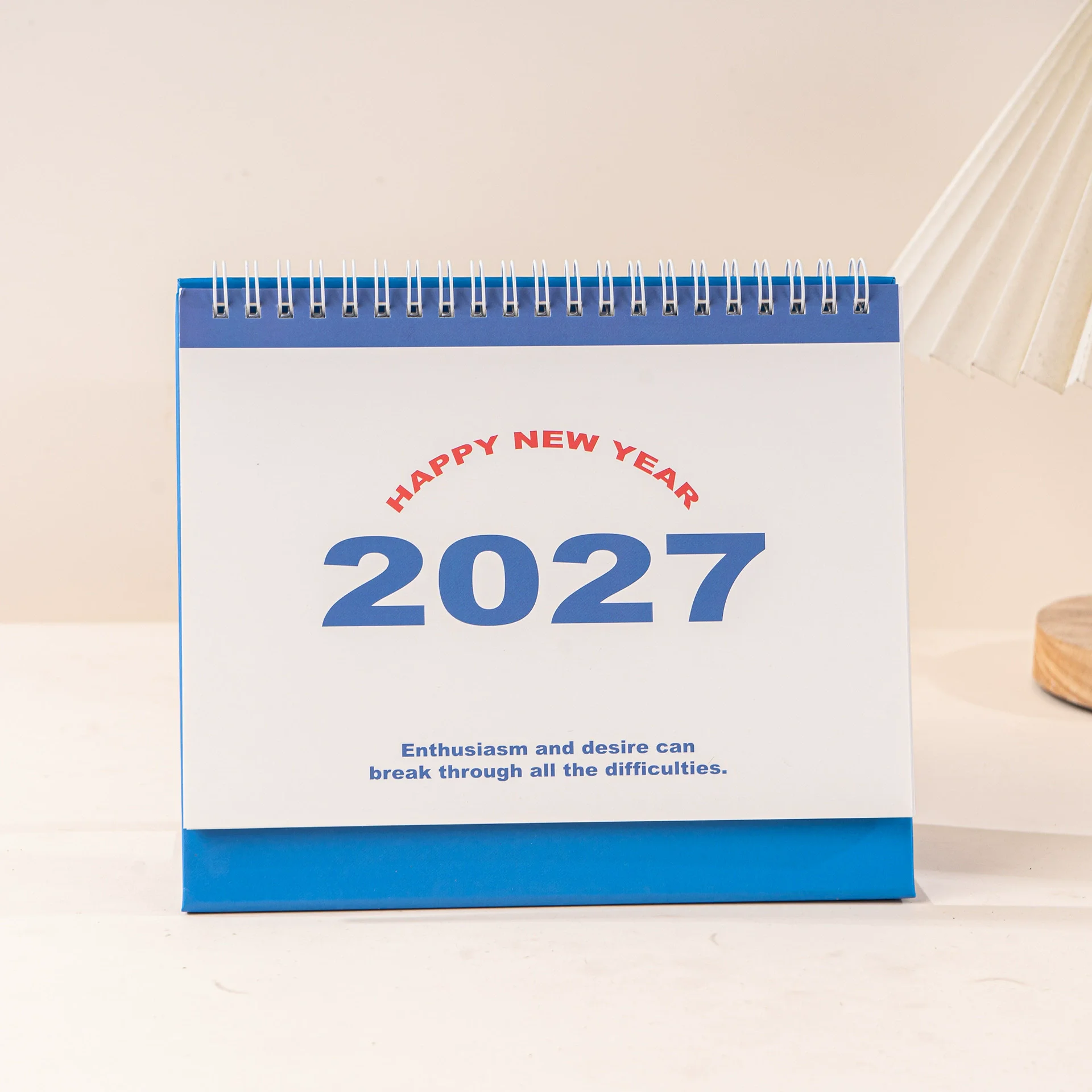 2026.07-2027.12 스탠딩 데스크 캘린더 새해 복 많이 받으세요 레터 디자인 코일 플립 월간 플래너 학생 문구 선물
