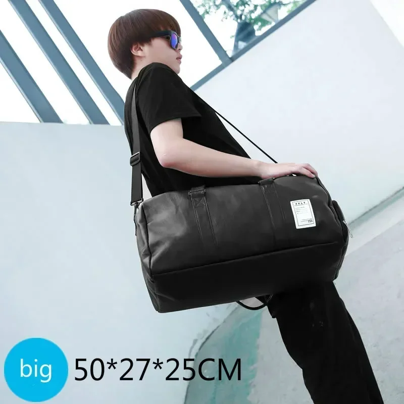 Gym Bag Leather Sports Bags Dry Wet Bags For Men Women  Training for Shoes Fitness Yoga Travel Luggage Shoulder Sport Bag - 4
