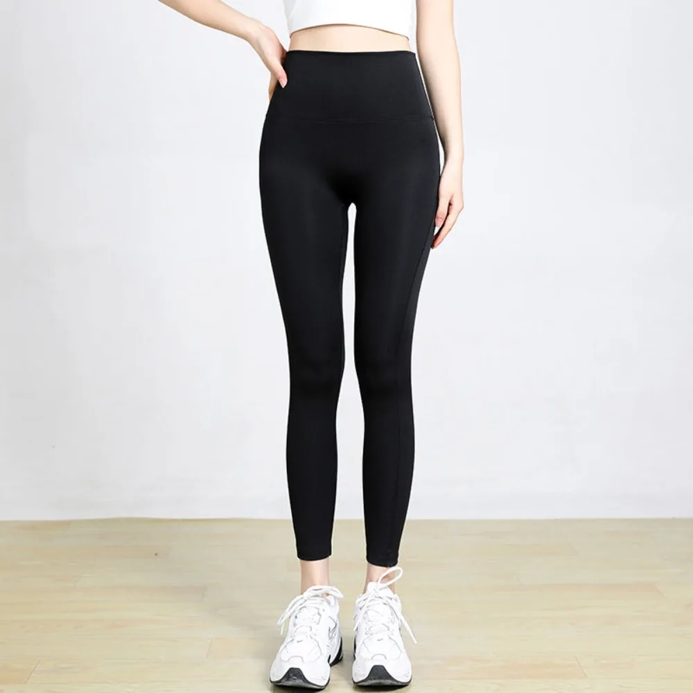 Hip Women's Outer Wear Skinny Yoga Leggins Invisible Open Crotch Outdoor Sex Workout Pants High Waist Hip Lift Cropped Trousers