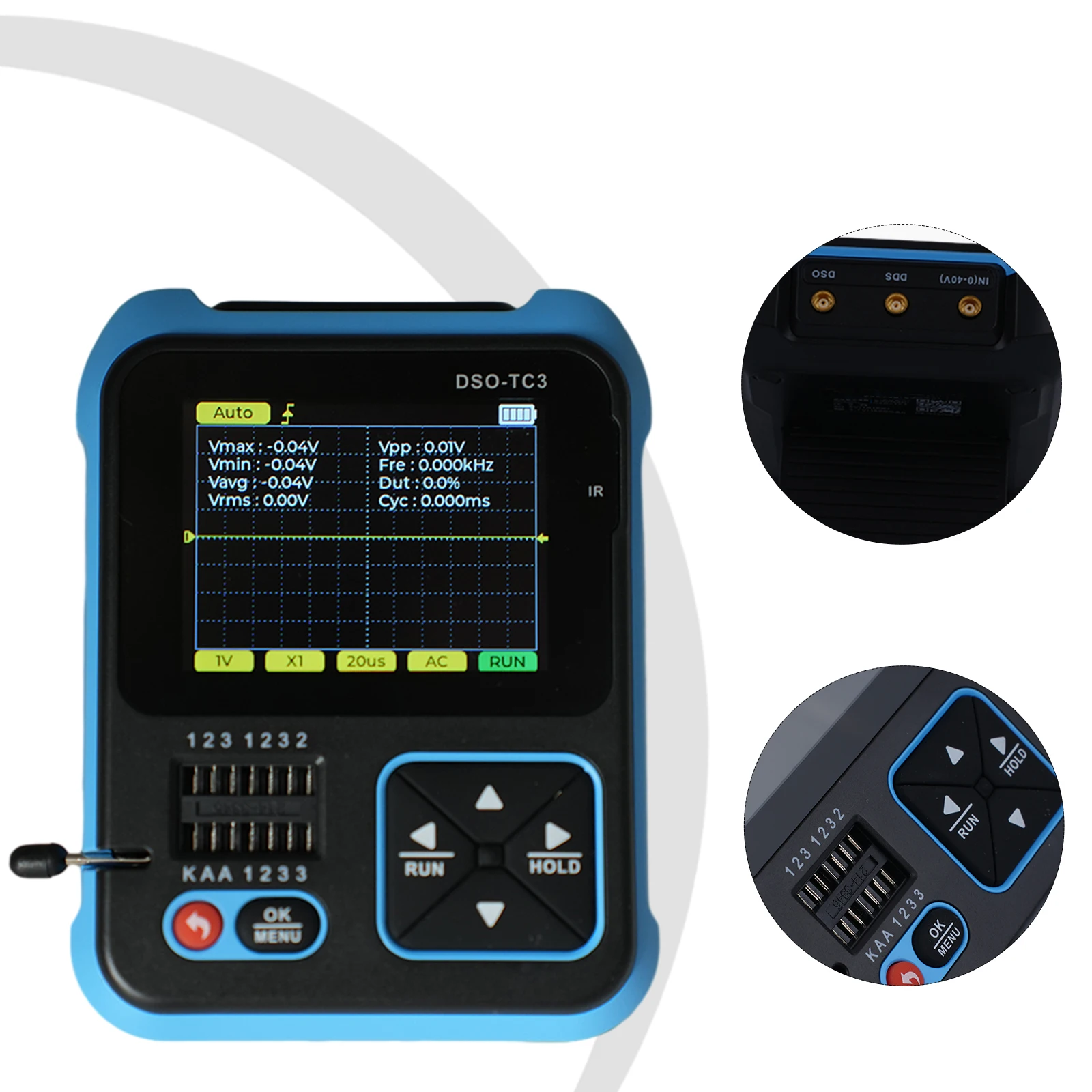 DSO TC3 Portable 3 in 1 Digital Oscilloscope Transistor Tester Function Signal Generator with Long Battery Life 2