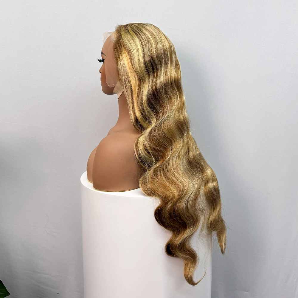 250% Density 30/613 highlight Blonde Body Wave Lace Front Wig 13x4 HD Transparent Lace Frontal Human Hair Wigs For Black Women