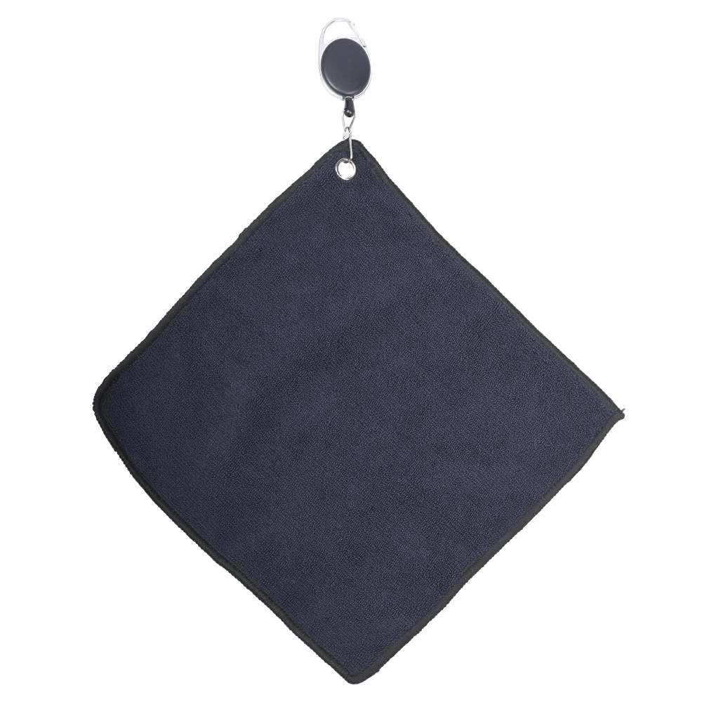 25*25CM Golf Towel Club Square Towel Easy To Pull Rope Hook Double-Sided Microfiber With Golf Brush 3