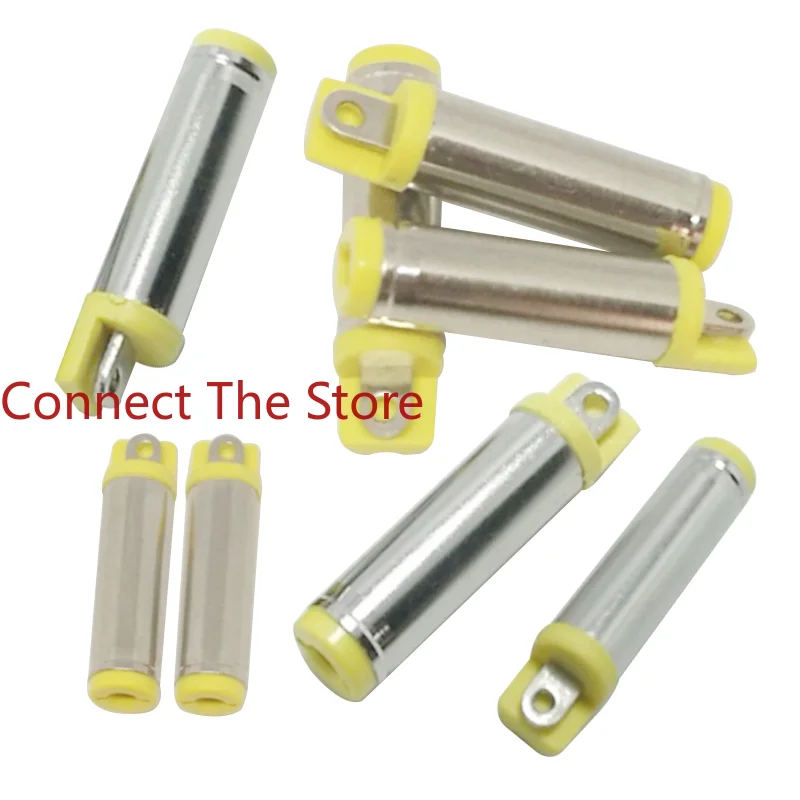 

10PCS DC5525 TUNING FORK HALF DC5.5*2.5*22.5MM Groove Yellow Gum Power Charging Head Environmental Protection