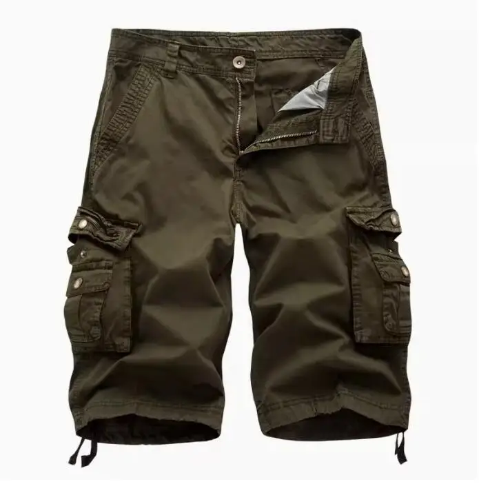 thumbnail image 1 of Pantalones cortos holgados informales de verano para hombre, talla grande, capri con múltiples bolsillos y sin cinturón, 1 of 4