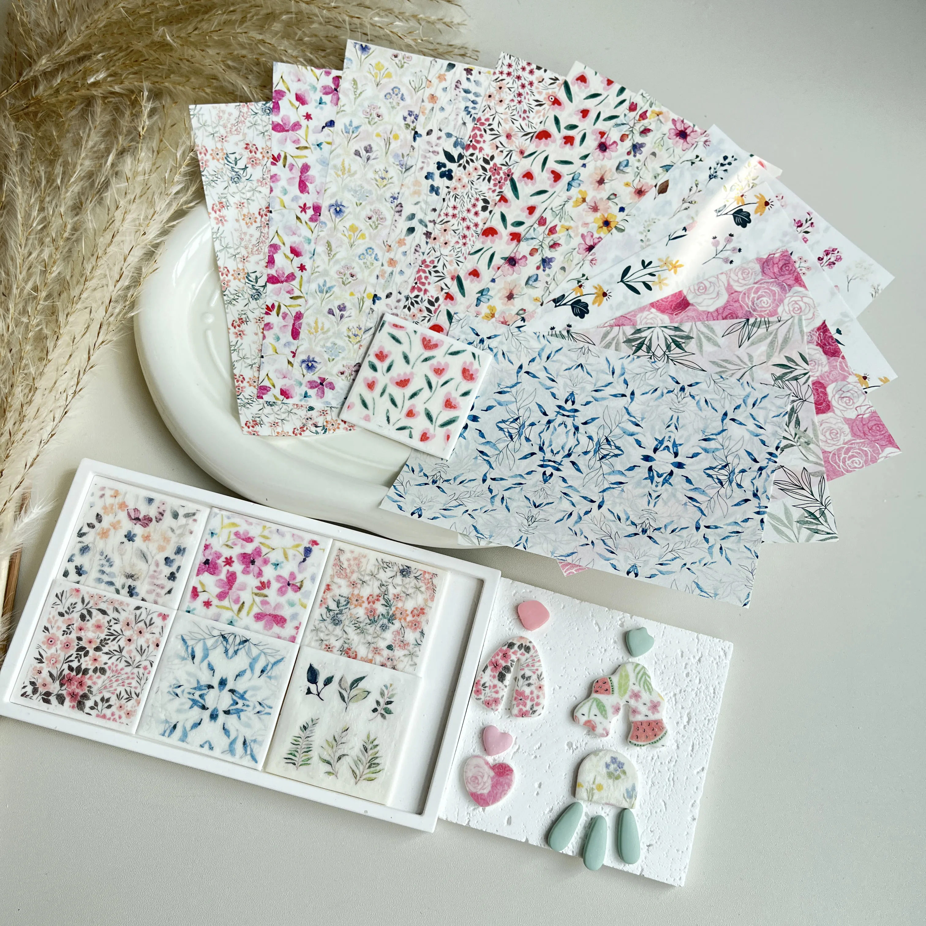 Polymer Clay Watercolor Transfer Paper Engraving Printing Modeling Decorative Paper Handmade Ceramic Craft Pottery Making Tools