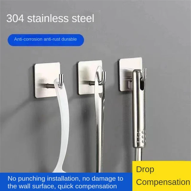 304 Stainless Steel Wall Hooks Self Adhesive Hooks For Hanging Wall Key  Holder Wall Hanger Towel Coat Bag Hook Household Tools - AliExpress