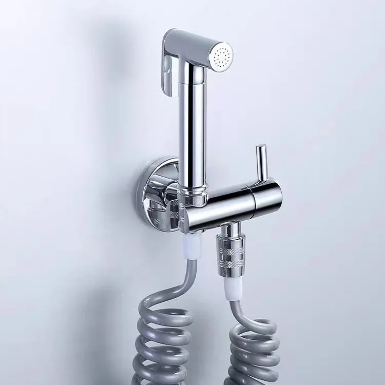 Description Picture 5 of itemWall Mounted Toilet Bidet Sprayer Set Brass Single Cold Shattaf Bathroom Sprayer Shower Bidet High Pressure Gun Chrome Gold