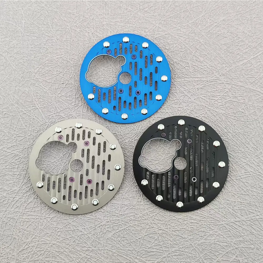 28.5mm dial NH38 watch dial hollow blue/black/gray suitable for NH38 movement watch replacement accessories