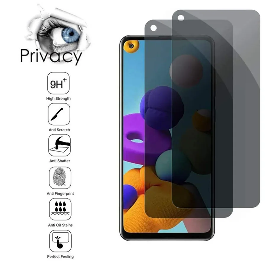 Privacy Screen Protector for Samsung Galaxy A21/ A21S Anti Spy Full Cover Tempered Guard Glass for Samsung Galaxy A21s Glass