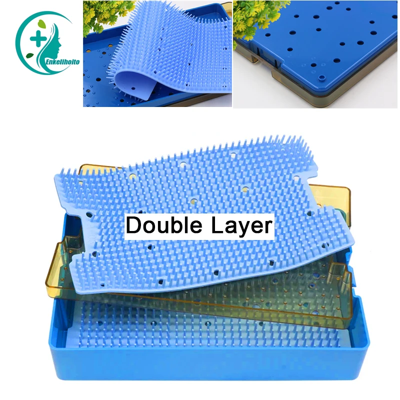 Sterilization Box 4 sizes available Sterilization Tray Case with Silicone Mat Sterilization Box Autoclavable Disinfection Box