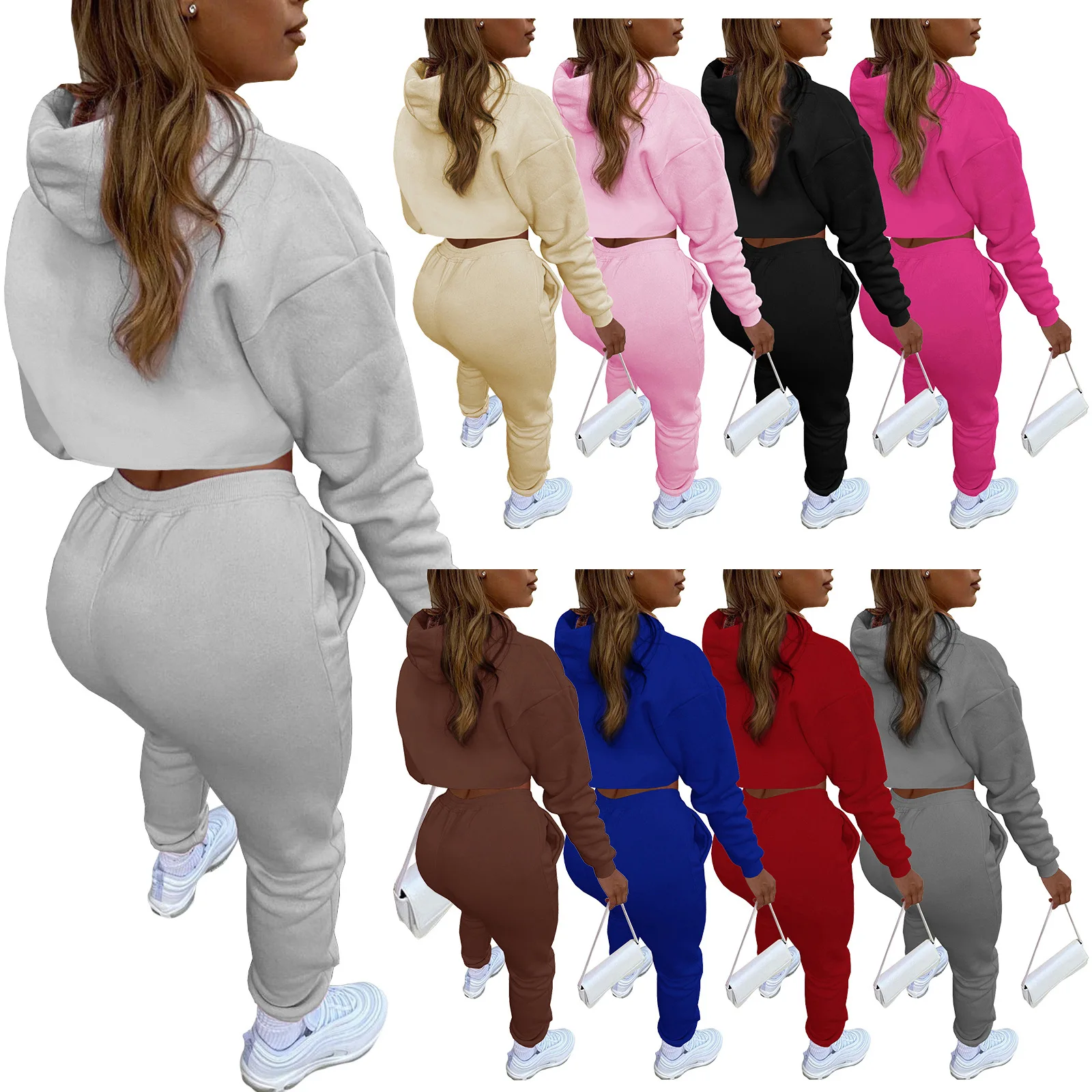  Women's Plus Size Fuzzy Sweatsuits Women 2 Piece Set