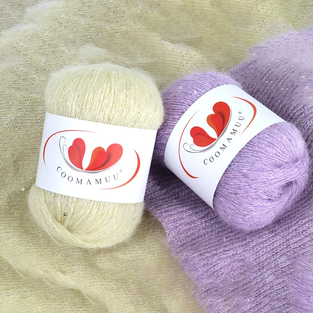  25G High Tenacity Mohair Yarn Soft Thin Wool Yarn for Hand  Knitting Silk Thread Fashion Spandex Yarns Fancy Yarn