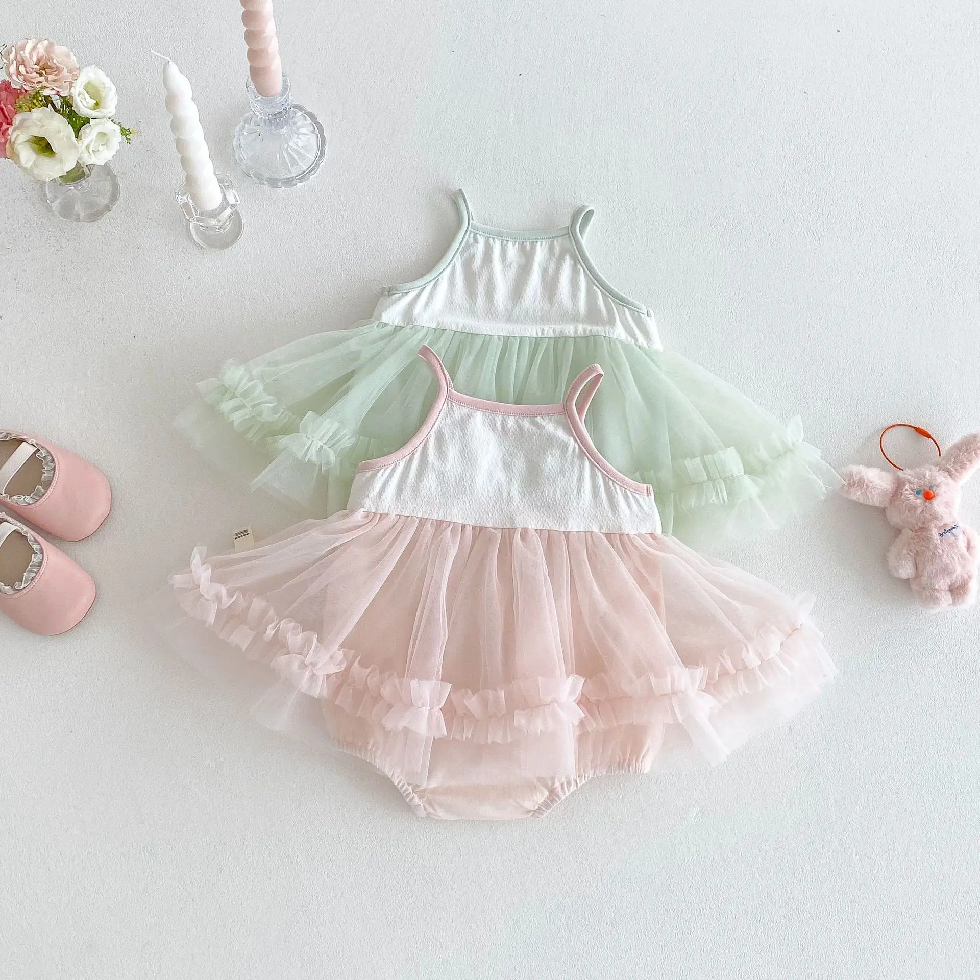 Cotton Baby Girl Bodysuit for Summer