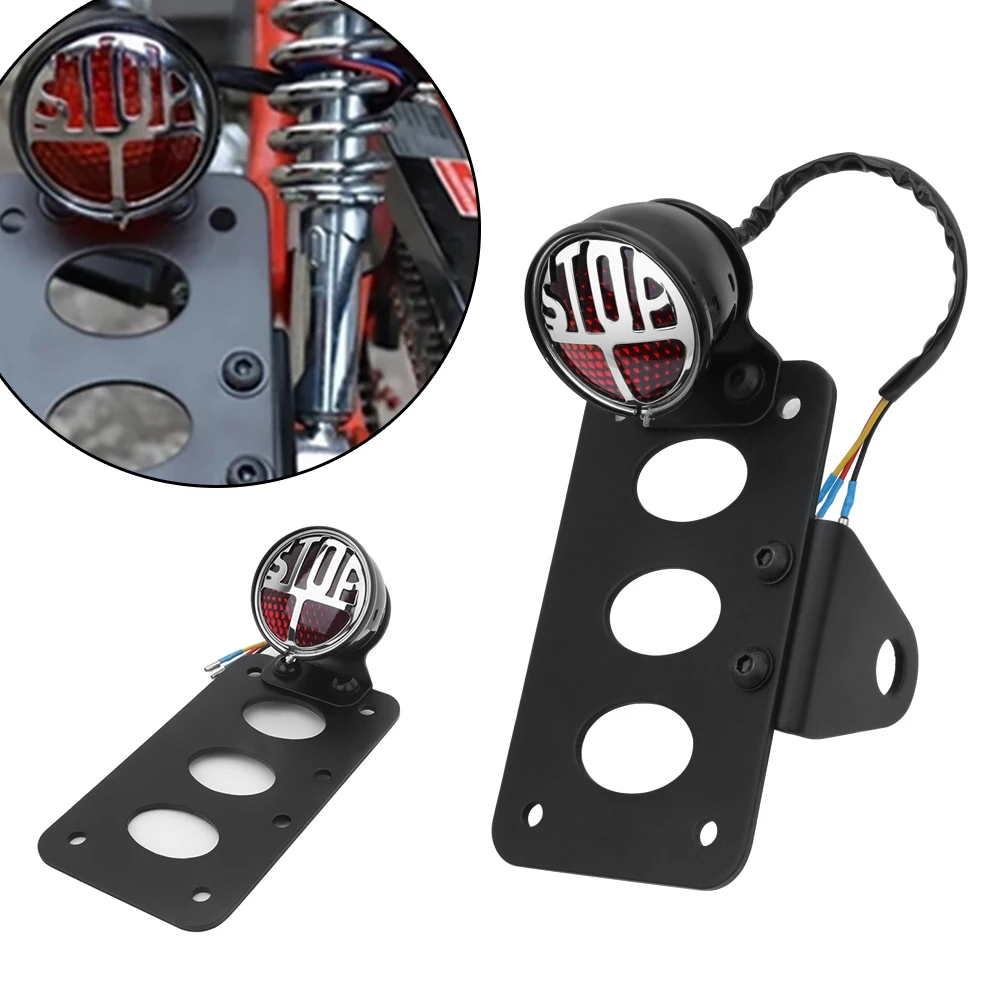 

Боковое крепление задний фонарь Кронштейн номерного знака задний стоп-сигнал универсальный для Harley Honda Kawasaki BMW аксессуары для мотоциклов