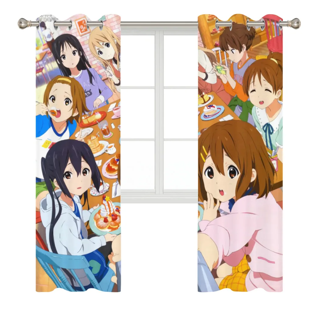 New Debut Anime Kawaii K-on! Blackout Curtains  for Bedroom Thermal Window Treatment Curtain 2 PC  3