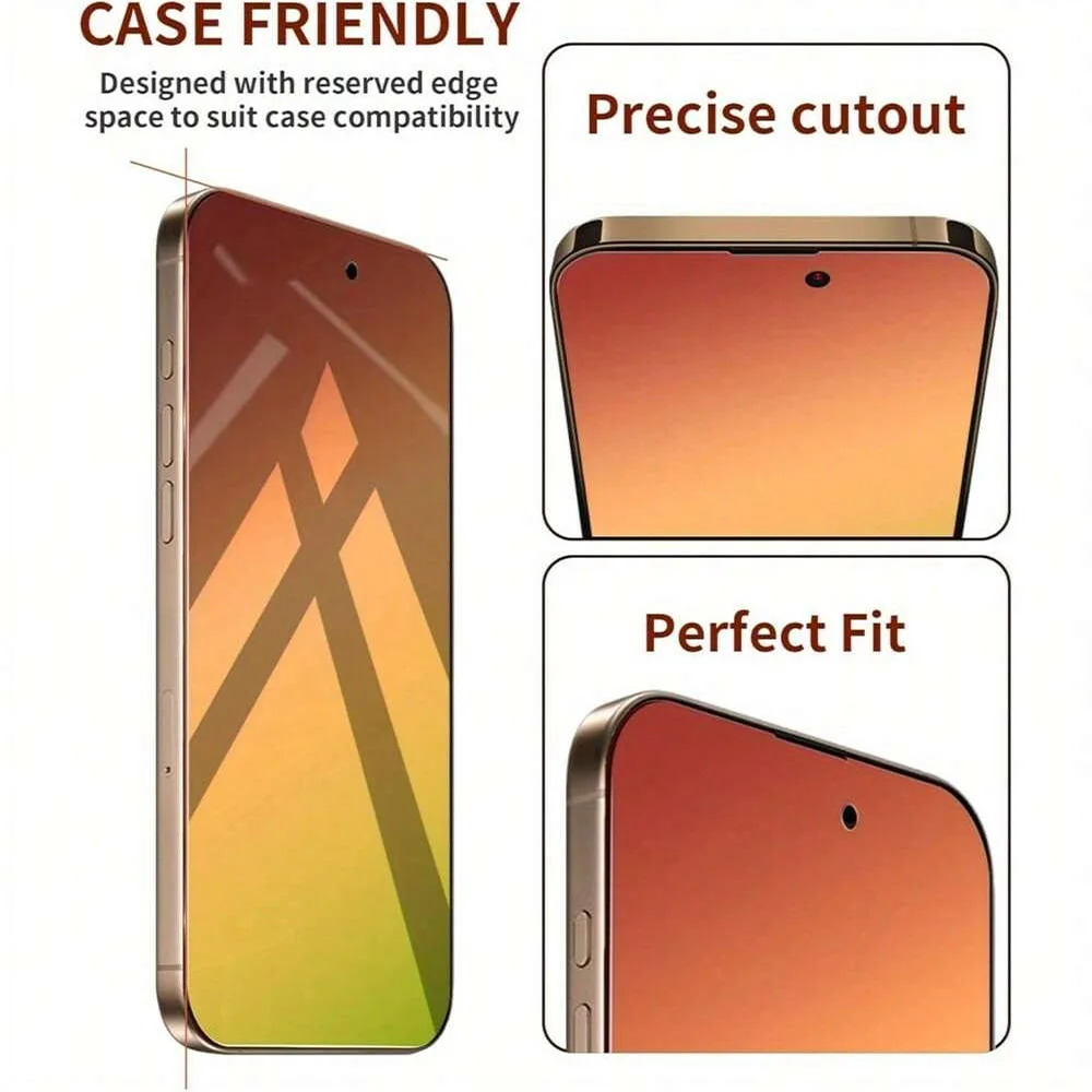NNBILI 3Pcs Privacy Screen Protector Suitable for iPhone 17 16Pro Max Protective Film Bubble Free Scratch Full Coverage Gradient