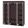 69" Portable Clothes Wardrobe Storage Organizer with Non-Woven Fabric Quick and Easy To Assemble Extra Strong and Durable Dark 1