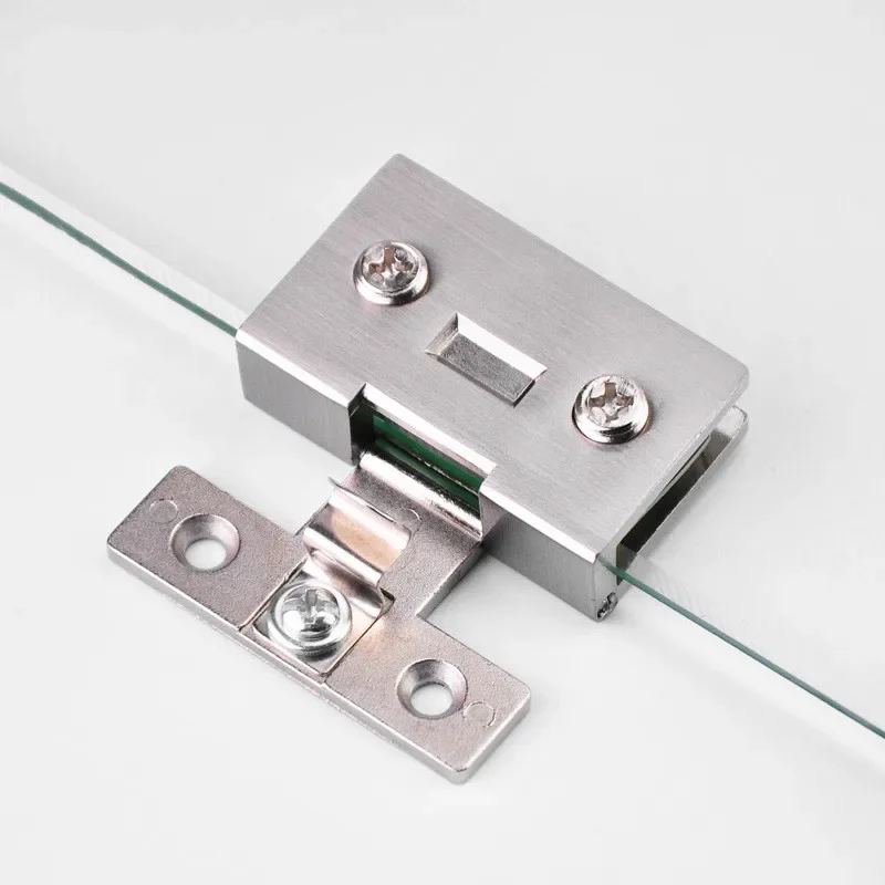 Door Hinges 1 Piece Glass Cupboard Display Wine Furniture Hardware Cabinet Gate Clamp Punch-free