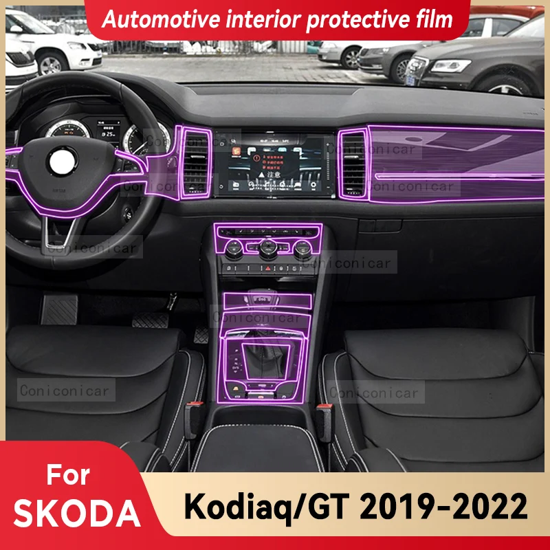 

For SKODA Kodiaq GT 2022 2021 2020 TPU Gearbox Panel Dashboard Sticker Screen Automotive Interior Protective Film Accessories